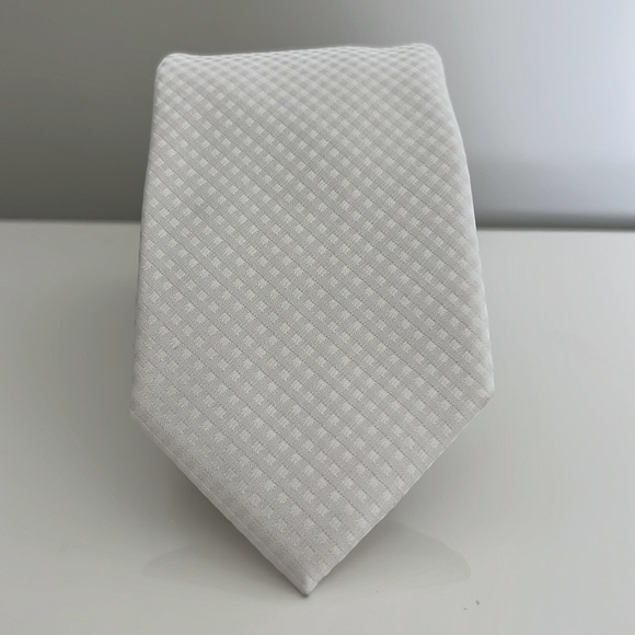 All White Men’s Tie Narrow Thin - Picture 1 of 4